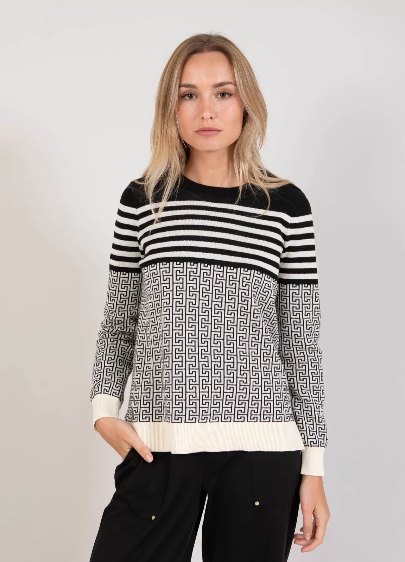 Kvinnor Coster Copenhagen KNIT CC LOGO JAQUARD MED RUND HALS